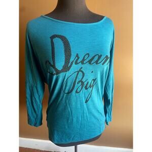 Target Cherokee "Dream Big" Embellished Boat Neck Top Large Women